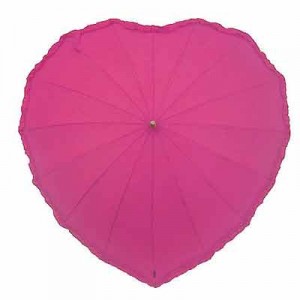 Frilly Pink Heart Umbrella